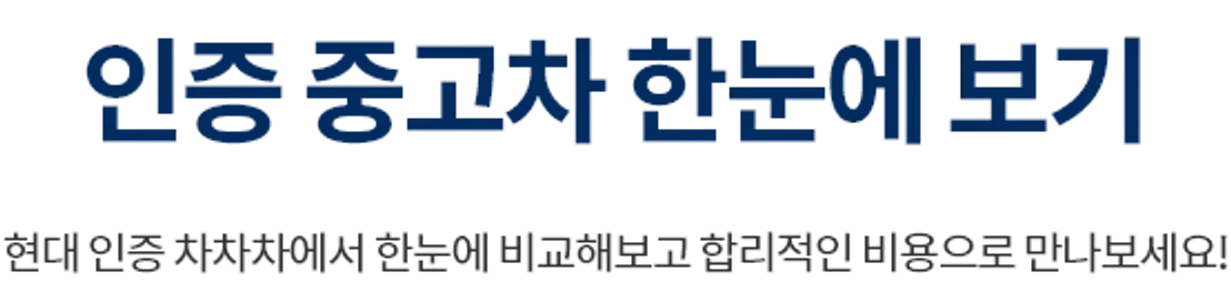 인증 중고차 한눈에 보기